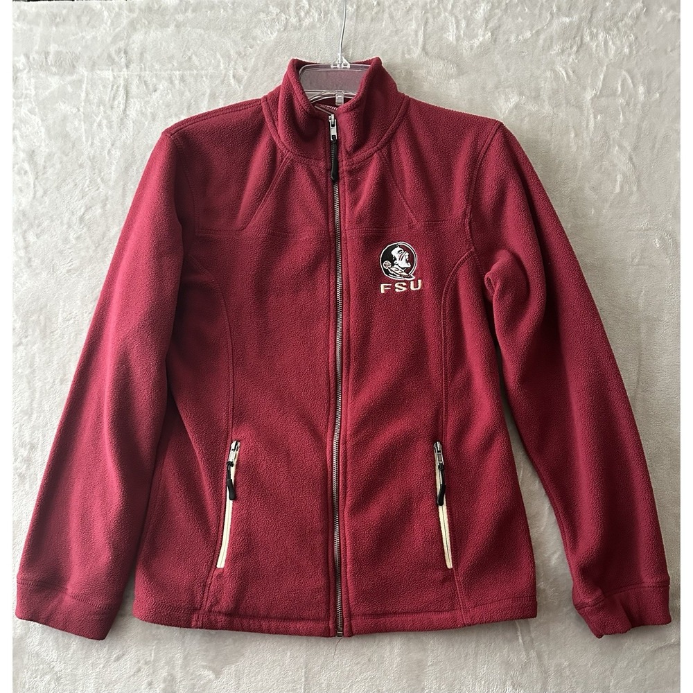 Florida‎ State Seminoles Sweater Women Medium Red Full Zip Colosseum Fleece FSU